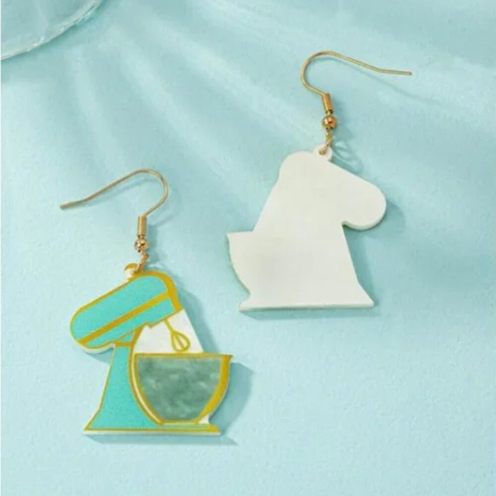 ⭐️❤️ FREE Mixer Kitchen KitchenAid Aid Chic Drop artsy Modern Mini Glam Earrings